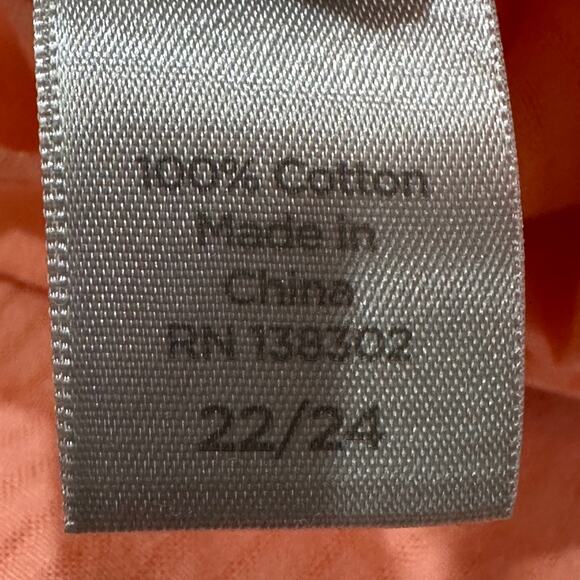 Avenue Button Shirt Women Plus Size 22 24 Peach 100% Cotton Boho Minimalist - Picture 4 of 8